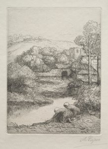 The Washing Place, zvané The Washerwomen Le Lavoir, Dite Les Laveuses. od Alphonse Legros