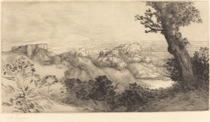 Top of the Hill Vrchol kopce. od Alphonse Legros