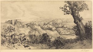 Top of the Hill Vrchol kopce. od Alphonse Legros