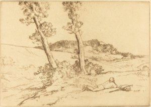 Cestovatel ležící na trávě Cestovatel ležící na trávě. od Alphonse Legros