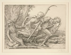 Triumf smrti: Smrt v čele L od Alphonse Legros