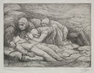 Triumf smrti: Smrt v rodině námořníků od Alphonse Legros
