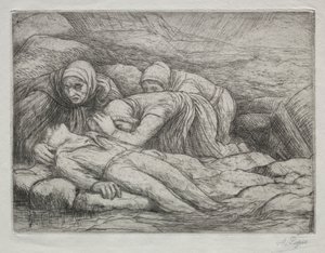 Triumf smrti: Smrt v rodině námořníků. od Alphonse Legros