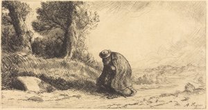Tulák procházející uličkou od Alphonse Legros