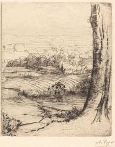 Pohled na rákosí (Coin de roseau) od Alphonse Legros