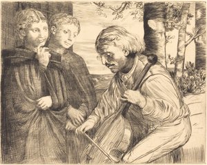 Viol Player od Alphonse Legros