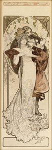 Model pro litografii "Program 27. října 1900", c. 1900 od Alphonse Mucha