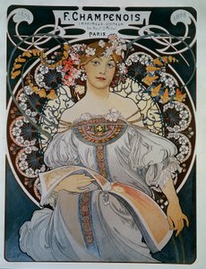 Reklama pro tiskárnu-nakladatele F. Champenoise - od Muchy od Alphonse Mucha
