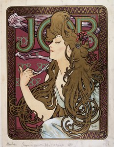 Reklamní plakát na „Job Cigarette Paper“ od Muchy od Alphonse Mucha