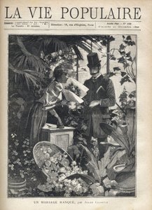 Elegantní muž kupuje květiny v květinářství. Ilustrace Alfons Maria Mucha (Alphonse Marie Mucha od Alphonse Mucha