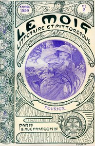 Obálka časopisu (měsíčník) Le Month litteraire et malebné od Alphonse Muchy (1860-1939): měsíc únor 1899 - Maison de la Bonne Presse - od Alphonse Mucha