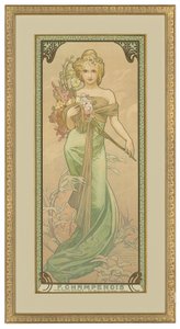 Čtyři roční období: Jaro, 1900 od Alphonse Mucha