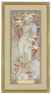 Čtyři roční období: Zima, 1900 od Alphonse Mucha