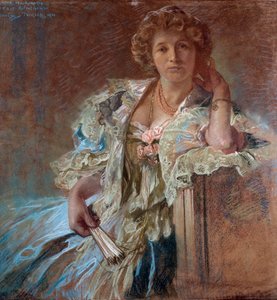Portrét Berthe Lalande. Obraz Alphonse Muchy (1860-1939) od Alphonse Mucha