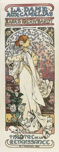 Paní s kaméliemi (La dame aux camelias). 1896 (litografie) od Alphonse Mucha