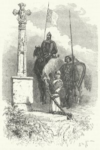 Ferdinand I. z Leonu se modlí před křížem od Alphonse Marie de (after) Neuville