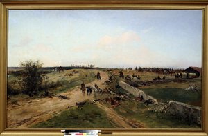 francouzsko-pruská válka. (Scéna z francouzsko-pruské války). Válečná scéna mezi Pruskem a Francouzským císařstvím od 19. července 1870 do 29. ledna 1871. Obraz Alphonse Marie de Neuville (1835-1885). Olej na plátně. Národní muzeum Tula, Rusko od Alphonse Marie de Neuville