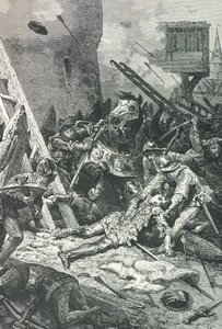 Johanka z Arku zraněná při obléhání Orleánsu od Alphonse Marie de Neuville