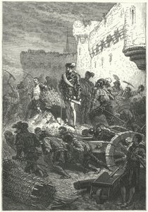 Francis, vévoda z Guise dohlížející na stavbu opevnění Metz, 1552 od Alphonse Marie de after Neuville