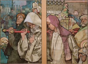 A. Mucha, okno sv.Víta v Praze / karton 1931 od Alphonse Mucha