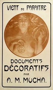 Reklama na monografii Dekorativní dokumenty Alfonse Muchy, 1902 od Alphonse Mucha