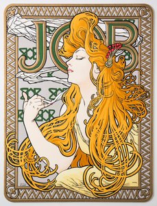 Reklamní plakát na hedvábný papír Job, 1897.