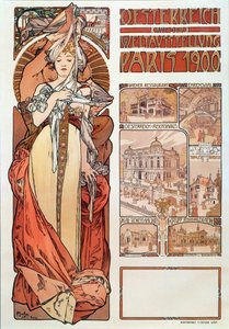 Reklamní plakát Alphonse Muchy (1860-1939) pro Rakousko zastoupené na Světové výstavě v Paříži 1900 - Dim 68x98,5 cm Reklamní plakát Alphonse Muchy pro „“Rakousko““ na výstavě