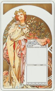 Reklamní plakát Alphonse Muchy (1860-1939) na kalendář 1898 - Rozměr 31x51 cm Reklamní plakát Alphonse Muchy na kalendář, 1898 - soukromá sbírka