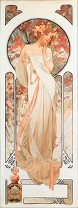 Reklamní plakát Alphonse Muchy (1860-1939) na vůni “Sylvanis essence” 1899 - Rozměr 21x61 cm Reklamní plakát Alphonse Muchy na parfém “” Sylvanis essence “” 1899 - Private col