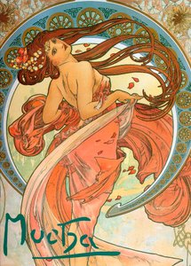 Tanec ze série The Arts, 1898 od Alphonse Mucha
