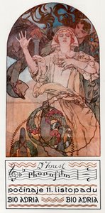 DeForest Phonofilm. Uvedení jednoho z prvních hudebních zvukových filmů v Adrii v Praze, 1927 od Alphonse Mucha