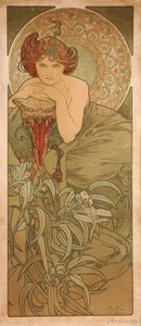 Emerald Ze série The gems od Alphonse Mucha