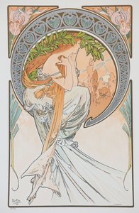 La Poesia Ze série Umění, 1898. od Alphonse Mucha