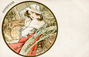 "listopad", 1900 od Alphonse Mucha