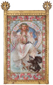 Portrét Josephine Crane-Bradleyové jako Slavie od Alphonse Mucha