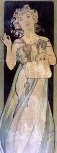 Portrét ženy, c1900-1939 od Alphonse Mucha