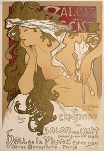 Plakát pro XX. výstavu v Salon des Cent, Paříž, Francie, 1896.