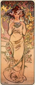 Rose, ze série The Four Flowers, 1897 od Alphonse Mucha