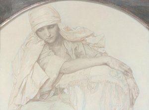 Studie mladé ženy od Alphonse Mucha