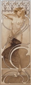 Předběžný výkres panelu 10 od Alphonse Mucha
