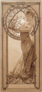Předběžný výkres pro tabulku 8 od Alphonse Mucha