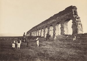 [Muži na koni u římského akvaduktu], 60. léta 19. století. od Altobelli and Molins.