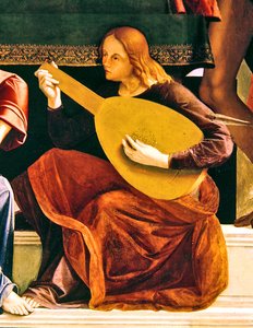 Detail oltářního obrazu sv. Ambrože od Alvise and Basaiti Marco Vivarini