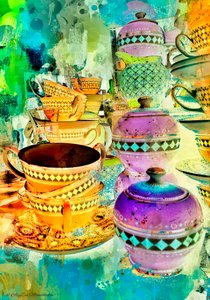 Gold and Purple Stacks, 2014, (digitální kombinovaná mediální fonografie)