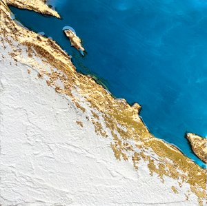 Reliefní mapa Zlatého pobřeží od Alyson Storms