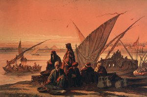 Veneitä Niilillä, lähellä pyramideja od Amadeo Preziosi