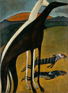Greyhoundi, kolem roku 1911 (olej na plátně)