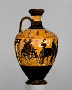 Lekythos, cca 550-530 př. n. l. (terakota)