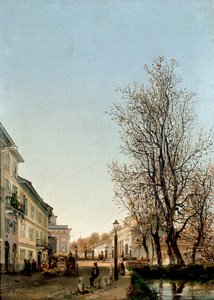 Pohled na oblast Porta Venezia, Milán (malba, kolem roku 1850) od Ambrogio Fermini