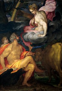 Jupiter, Juno a Io, Ambrogio Figino, olej na plátně, 211x145 cm